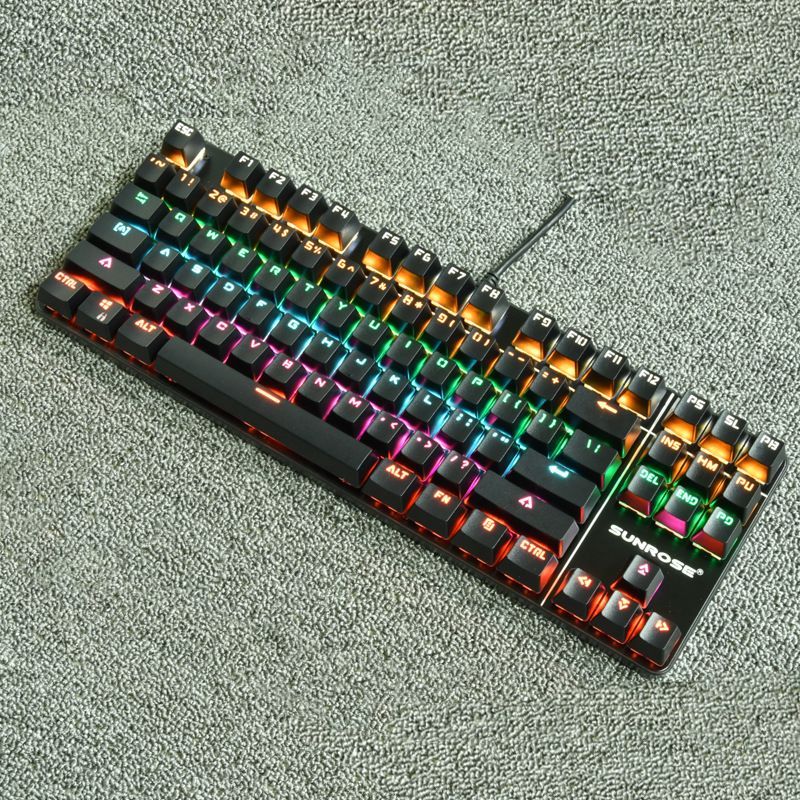 Russian mechanical keyboard green axis 87 key cable game electronic game keyboard 