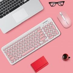 T85 wireless keyboard and mouse set colorful keybo...