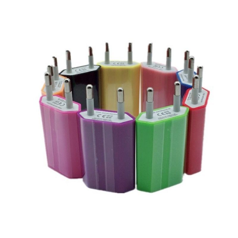 Color 4 generation European standard mobile phone charger Single Port USB flat 4 generation European standard American Standard 5v1a charger
