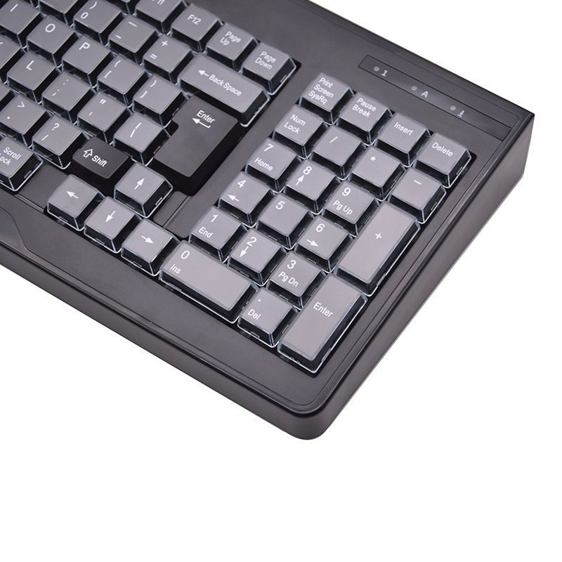 New cash register keyboard full transparent key cap wear resistant universal keyboard supermarket POS machine keyboard full key cap waterproof and durable 