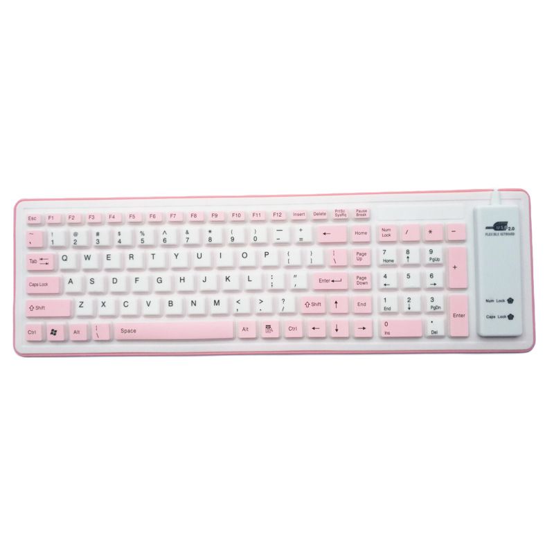 103 key silicone USB folding silicone keyboard factory wholesale waterproof mobile phone office game keyboard 
