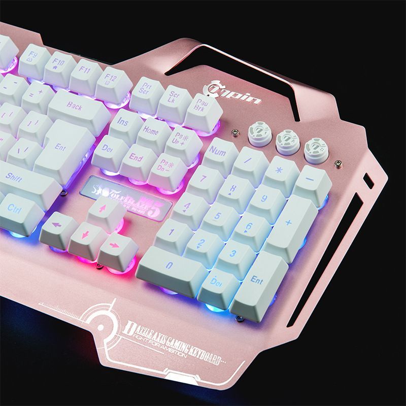 Pk-920 wired desktop notebook backlight mechanical handle metal luminescent chicken eating game computer keyboard