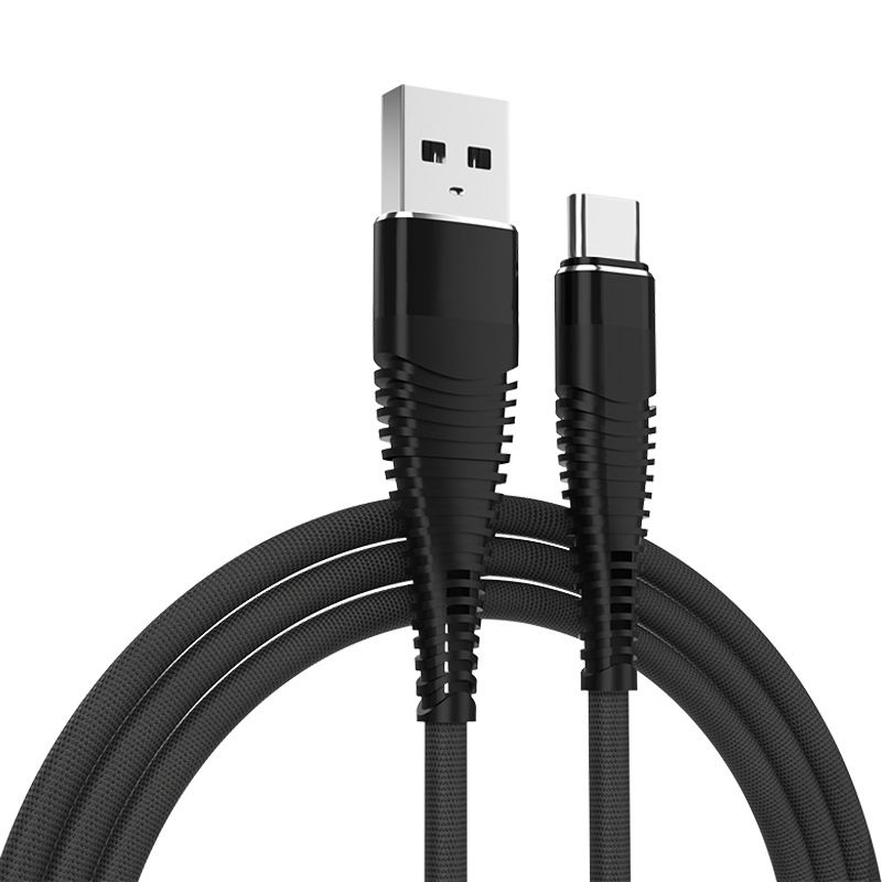 Fishtail fabric knitted fast charging data cable i...