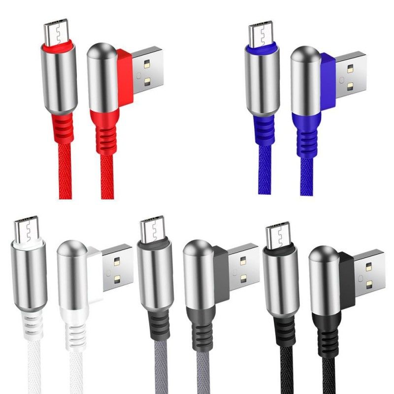Zinc alloy bullet data cable elbow fast charging cable is suitable for apple / Android / typec mobile phone charger cable