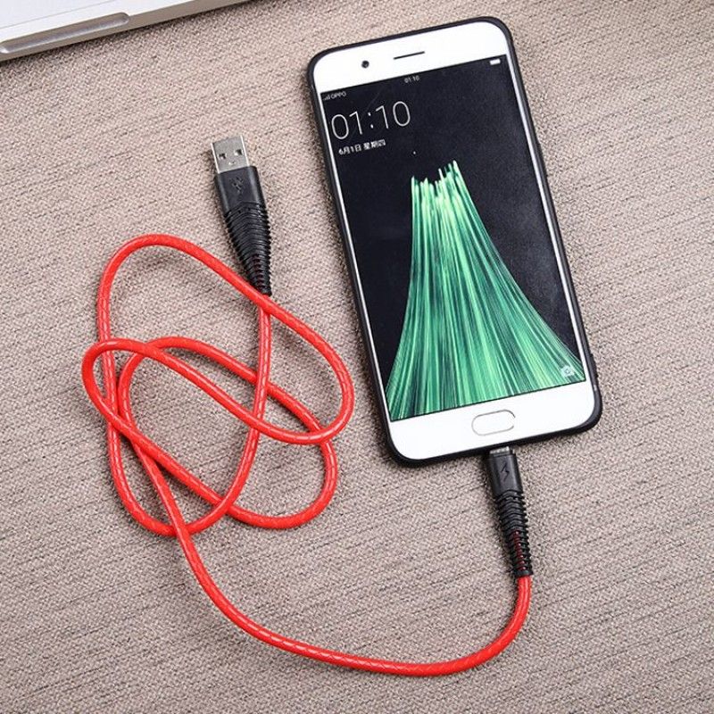 New USB Mermaid bending resistant data cable fishbone break proof smart Android V8 mobile phone charging cable wholesale