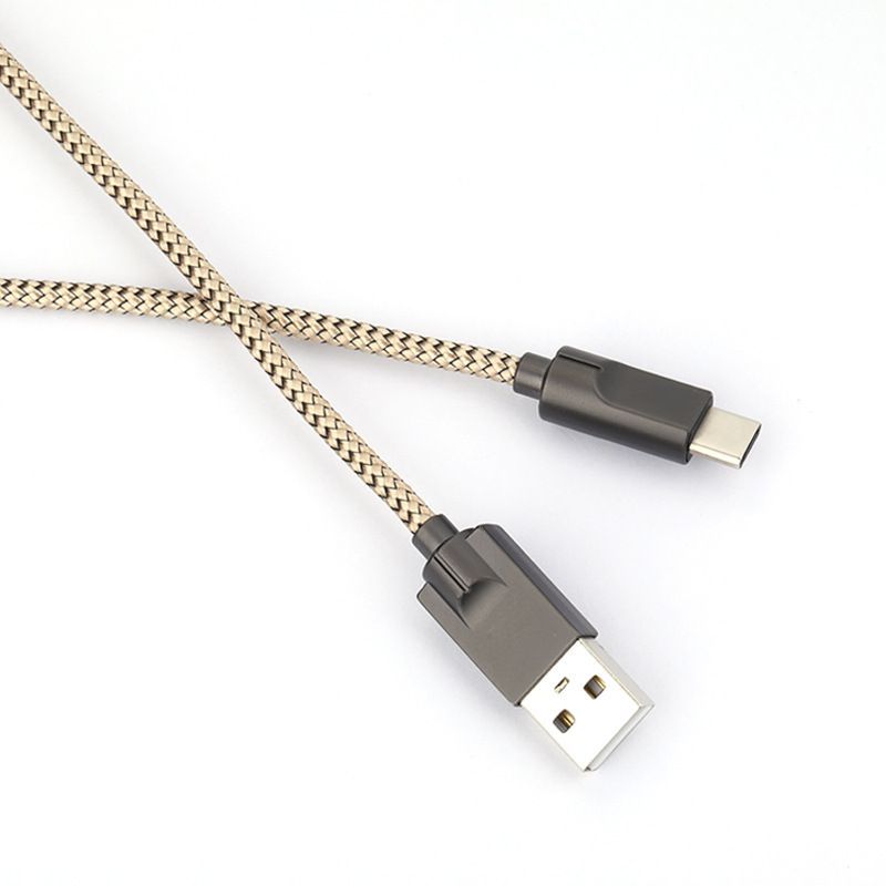 The new zinc alloy data cable is suitable for Apple Android type-C smart power off fast charging mobile phone charging cable