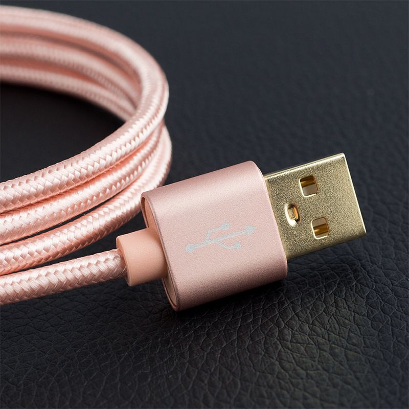 Gold Plated Nylon Braided data cable type cmicrousb data cable can be customized for Apple