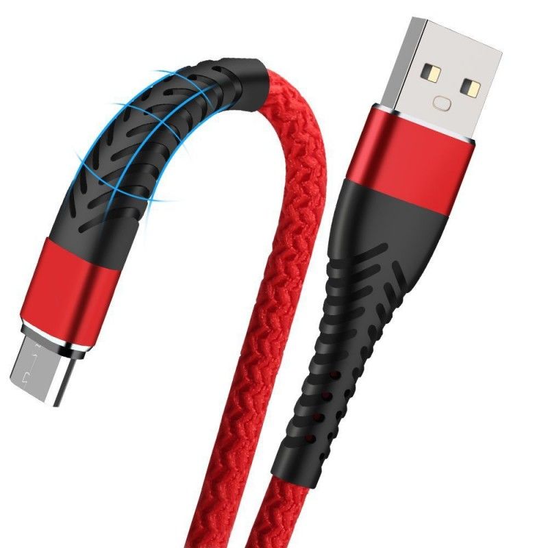 Long tail needle braided data cable is suitable for Apple Android typec mobile phone charging cable 2.4a fast charging cable