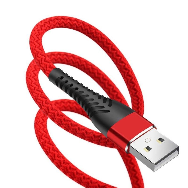 Long tail needle braided data cable is suitable for Apple Android typec mobile phone charging cable 2.4a fast charging cable