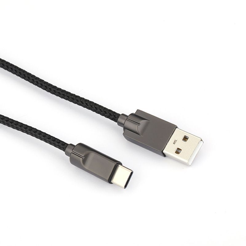 The new zinc alloy data cable is suitable for Apple Android type-C smart power off fast charging mobile phone charging cable