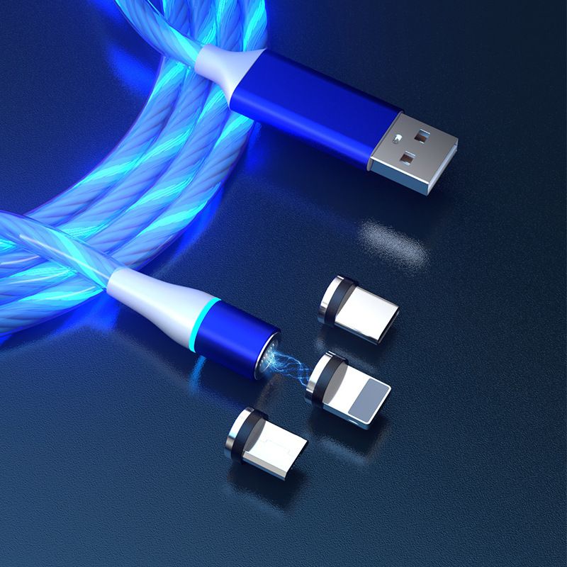Super fast charging magnetic streamer data cable is suitable for Apple Android type-C luminous magnetic data cable
