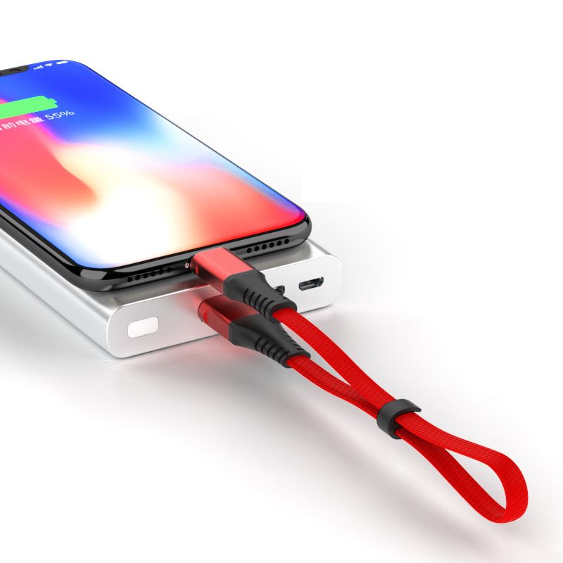 Power charging cable 2.4a fast charging data cable is suitable for Apple Android typec noodle knitting mobile short line