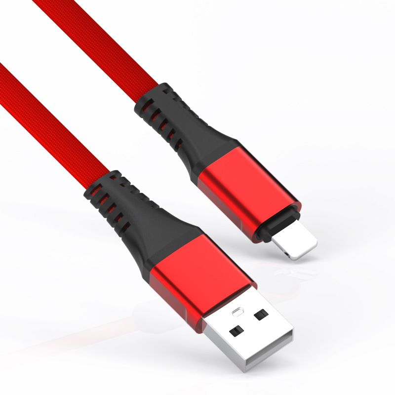 Power charging cable 2.4a fast charging data cable is suitable for Apple Android typec noodle knitting mobile short line