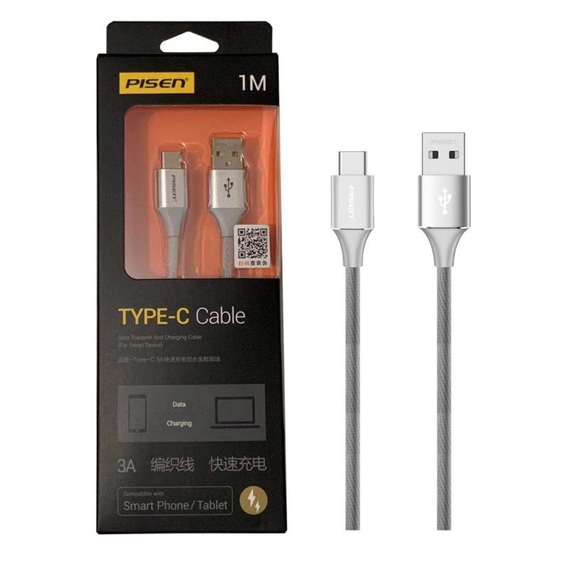 Type-C braided data cable 3A fast charging aluminu...