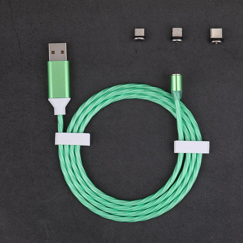 Magnetic streamer data line is suitable for Apple type-C Android mobile phone led three in one magnetic charging line