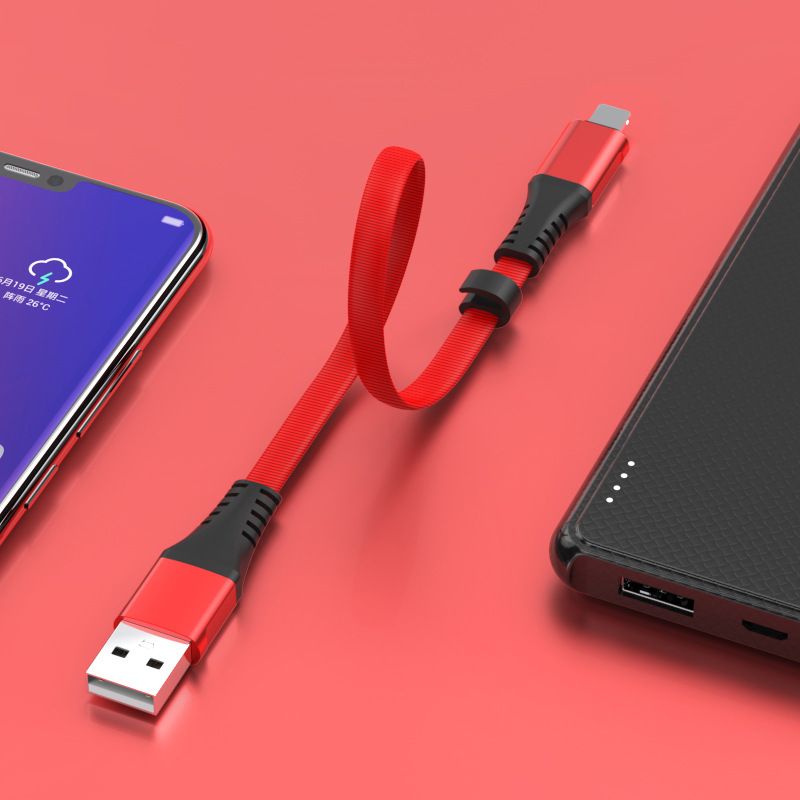 Power charging cable 2.4a fast charging data cable is suitable for Apple Android typec noodle knitting mobile short line