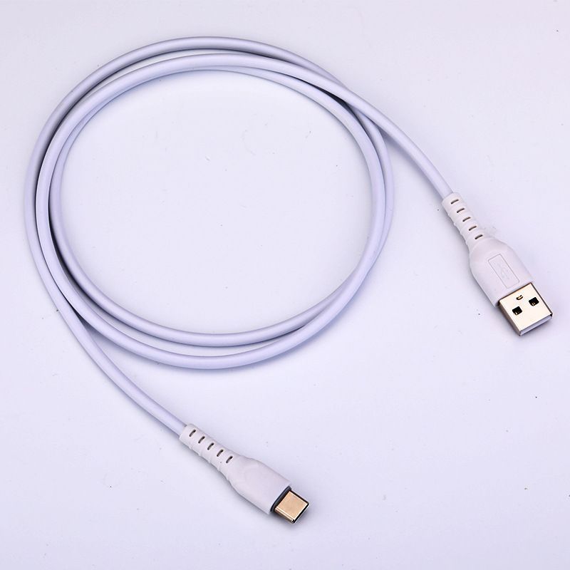 Antifreezing liquid silicone USB data cable skin sense charging wire is suitable for Apple micorusbtypec fast charging