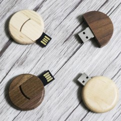 Foreign trade round bamboo wooden U disk rotating ...