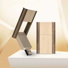 Wholesale wooden USB flash disk square wooden flip...
