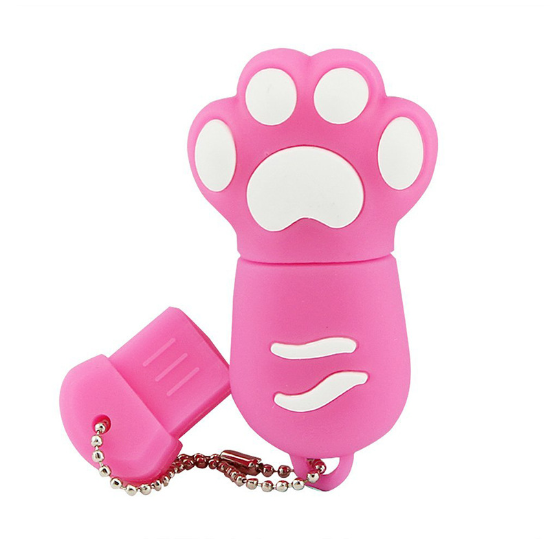 Open mold custom gift soft glue PVC cat claw USB flash disk for automobile special on-board gift USB flash disk wholesale customization