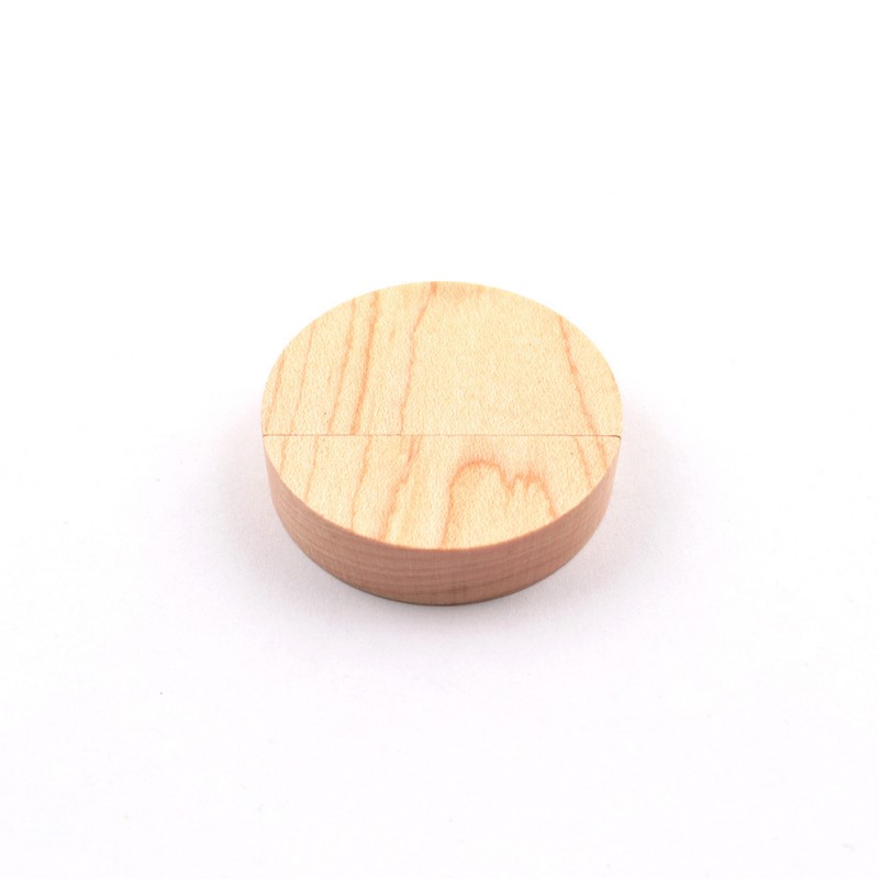 Round wooden USB flash disk wholesale logo business gift USB flash disk original wooden solid wood USB flash disk manufacturer best-selling USB flash disk