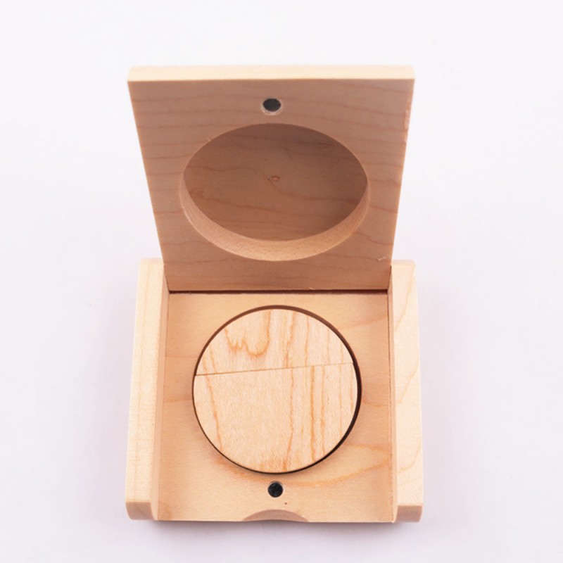 Round wooden USB flash disk wholesale logo business gift USB flash disk original wooden solid wood USB flash disk manufacturer best-selling USB flash disk