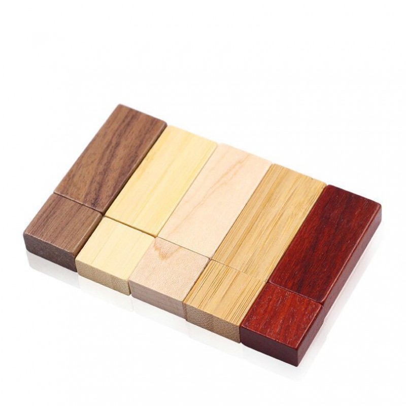 Square wooden U disk long strip creative wood set U disk bamboo U disk walnut Maple mahogany U disk radium carving