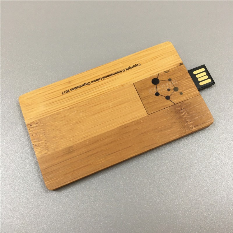 Wood card U disk 32g business card type wood U disk walnut bamboo USB flash disk exhibition business card electronic gift