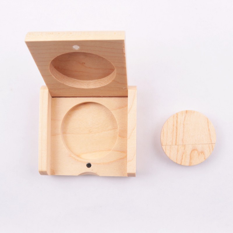 Round wooden USB flash disk wholesale logo business gift USB flash disk original wooden solid wood USB flash disk manufacturer best-selling USB flash disk