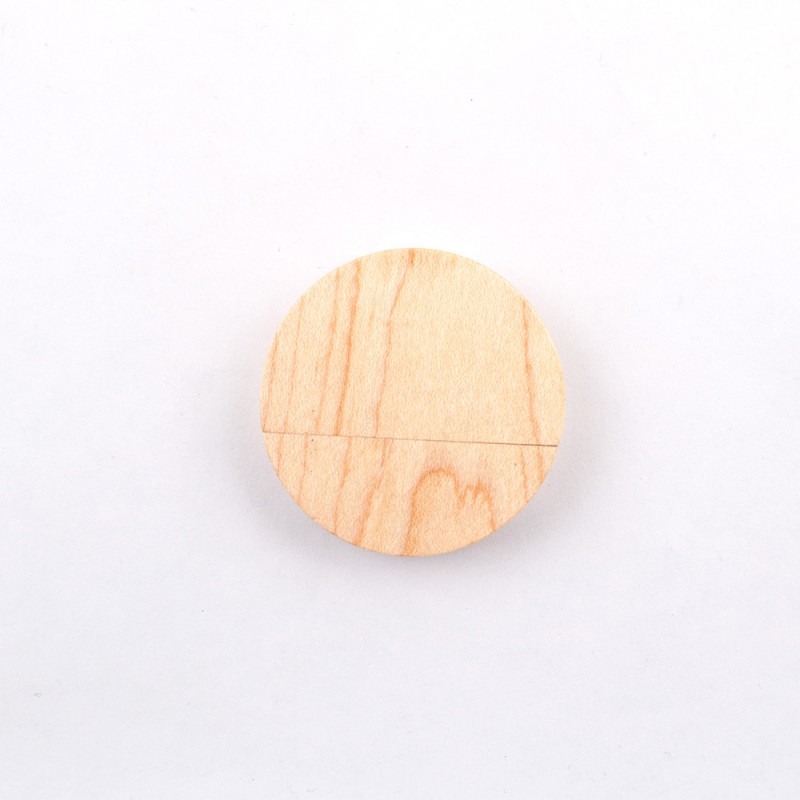 Round wooden USB flash disk wholesale logo business gift USB flash disk original wooden solid wood USB flash disk manufacturer best-selling USB flash disk