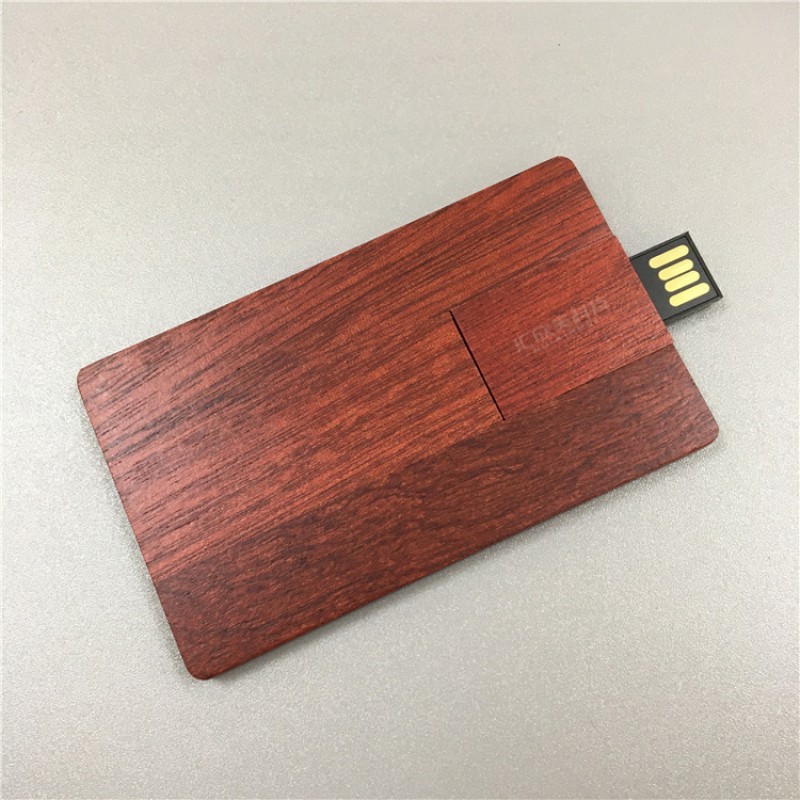 Wood card U disk 32g business card type wood U disk walnut bamboo USB flash disk exhibition business card electronic gift
