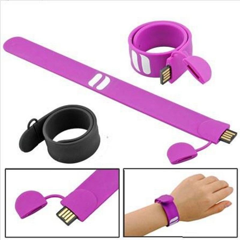 Silicone snap band U disk wholesale customized bracelet bracelet U disk men's and women's wrist band fashion U disk customized logo