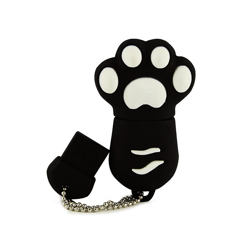 Open mold custom gift soft glue PVC cat claw USB flash disk for automobile special on-board gift USB flash disk wholesale customization