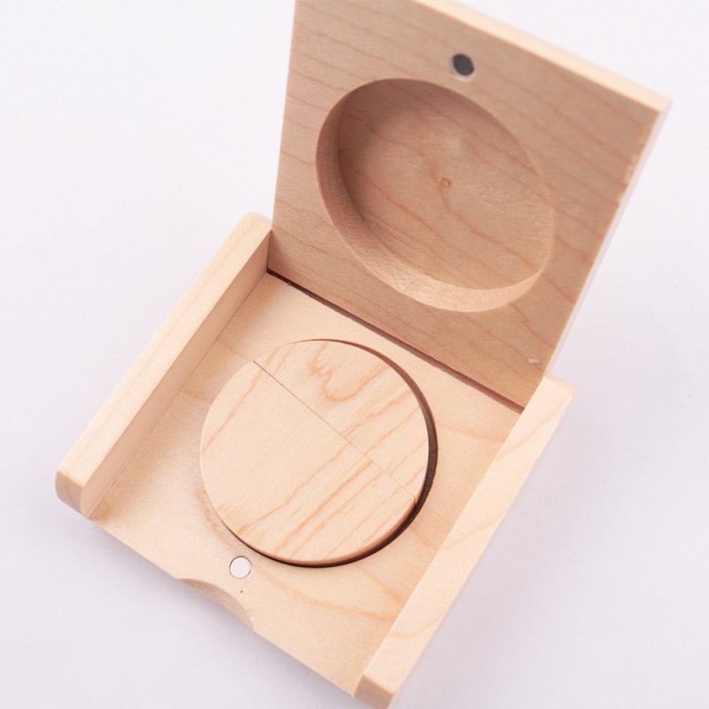 Round wooden USB flash disk wholesale logo business gift USB flash disk original wooden solid wood USB flash disk manufacturer best-selling USB flash disk