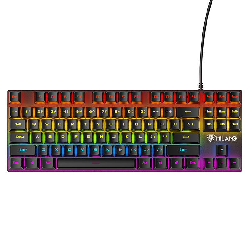 Foreign trade cross border mk809 real mechanical keyboard 87 key green axis RGB game E-sports office notebook mechanical keyboard