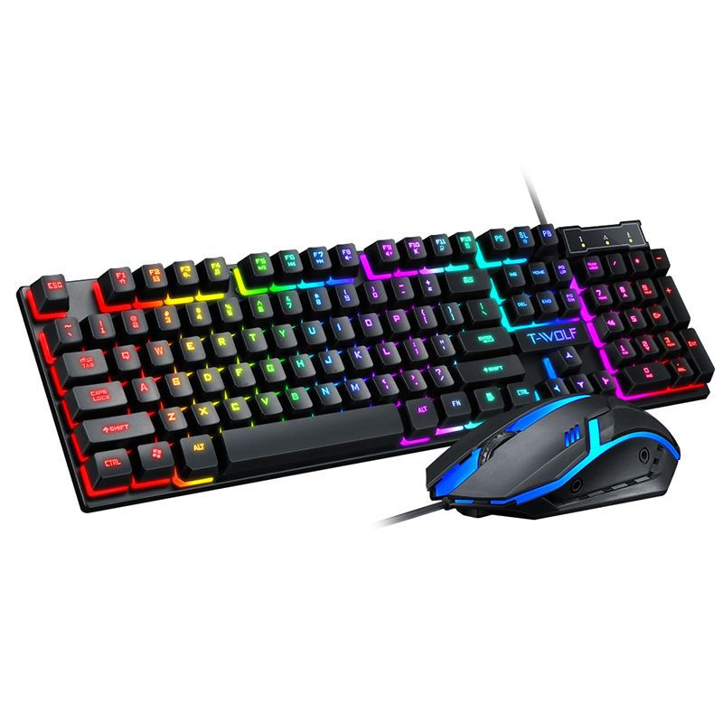 Thunder wolf tf200 game keyboard USB suspended mechanical handle wired game keyboard and mouse suit cross border Amazon