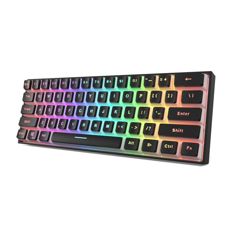 Amazon hot selling PK61 jiadalong optical axis wired type-C key wire separation RGB light 61 key mechanical keyboard