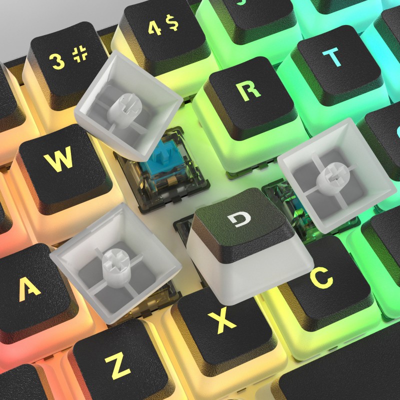 Amazon hot selling PK61 jiadalong optical axis wired type-C key wire separation RGB light 61 key mechanical keyboard