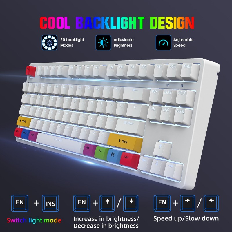 Hxsjl60087 key type-C WIRED RED axis mechanical keyboard 