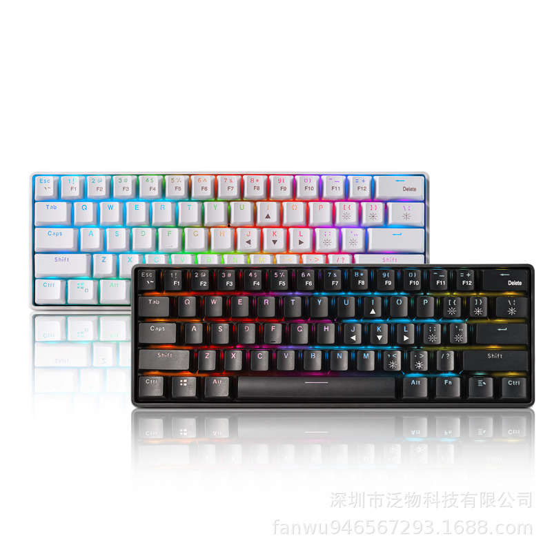 61 key mechanical keyboard green axis USB game off...