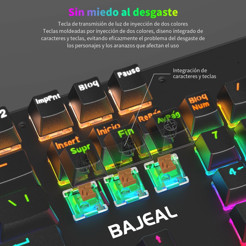 Spot Spanish 104 key wired mechanical keyboard game green axis plug-in axis Amazon express cross-border
