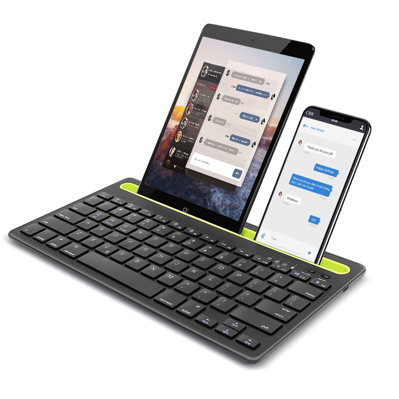Keyboard is suitable for iPad desk mobile phone desktop computer charging dual channel wireless Bluetooth keyboard 