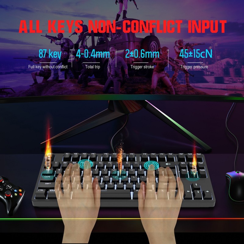 Hxsjl60087 key type-C WIRED RED axis mechanical keyboard 