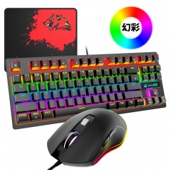 Free wolf K2 mechanical keyboard and mouse set gam...