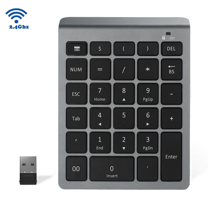 Bluetooth 2.4G digital keypad notebook computer 28 key keyboard ultra thin wireless office portable keyboard batch