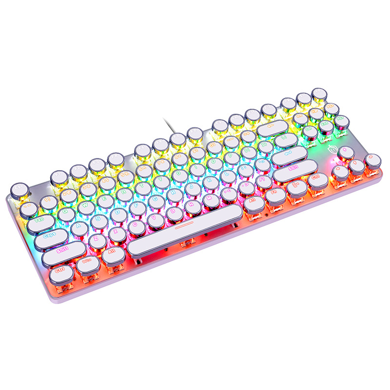 Cross border direct supply metal panel punk mechanical keyboard 87 key green axis game competitive office notebook Amazon