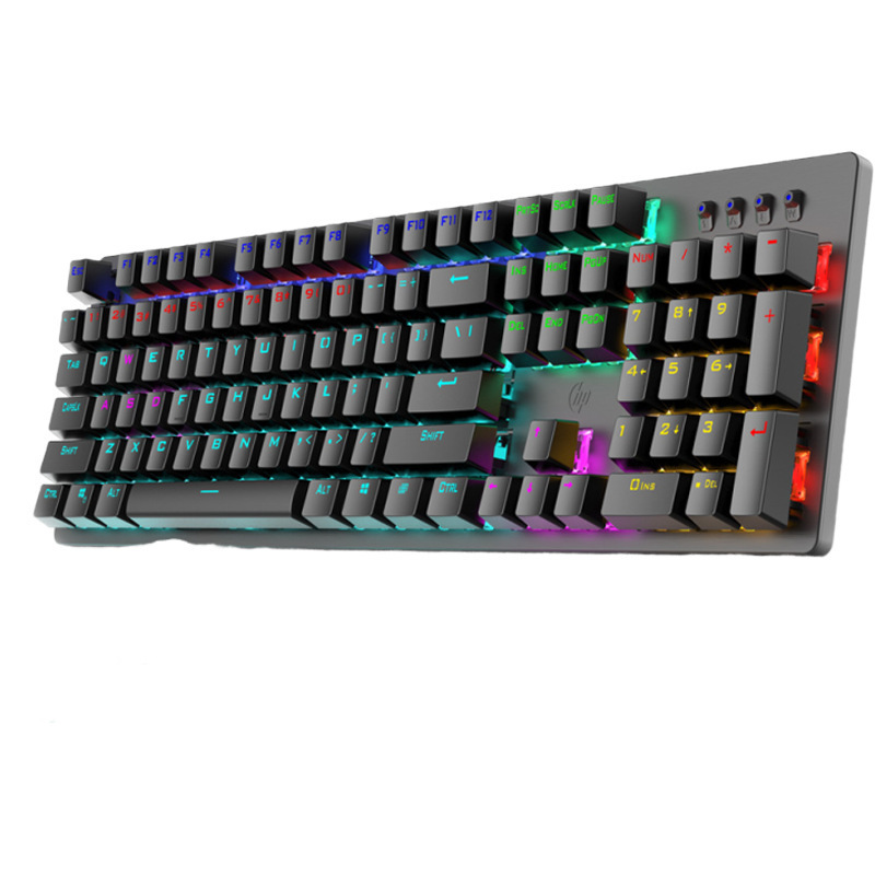 Genuine HP / HP gk100f mixed light green axis mechanical Keyboard USB interface suitable for Game Internet cafe Amazon