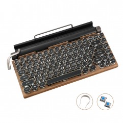Retro typewriter Bluetooth mechanical keyboard pun...