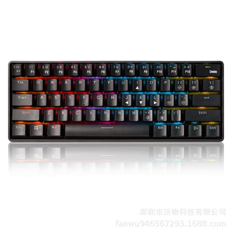 61 key mechanical keyboard green axis USB game office RGB Bluetooth 2.4G electronic games wireless mini keyboard 