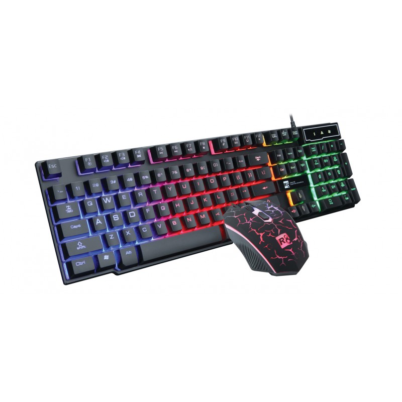 R8-1910 wired keyboard and mouse set game desktop computer notebook USB suspended keyboard Amazon 